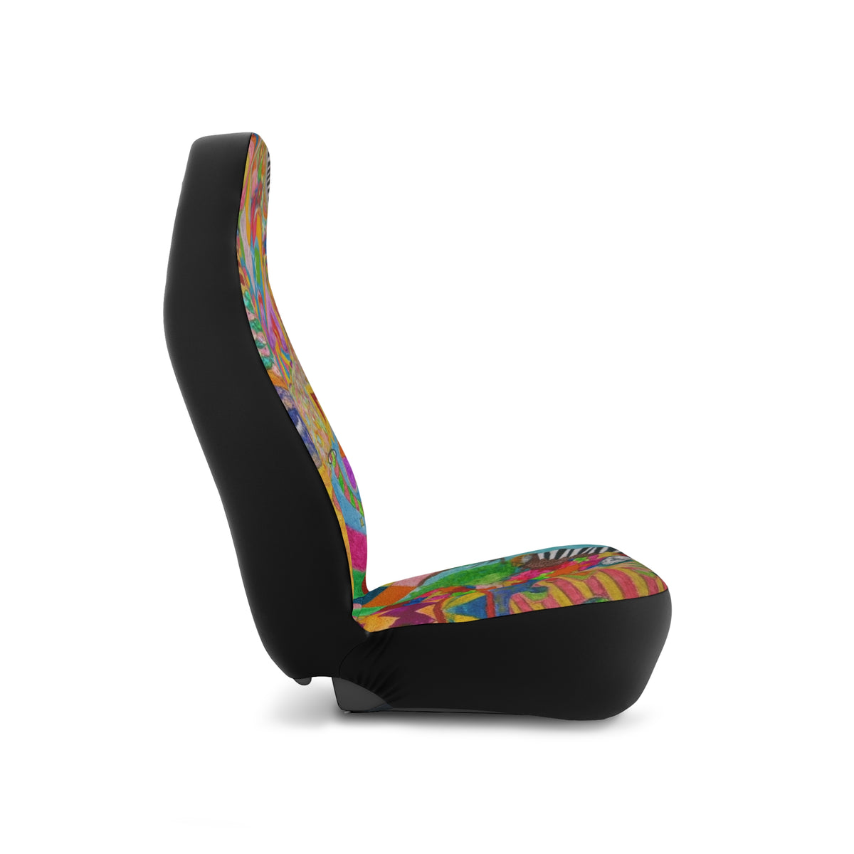 Psychedelic Patchwork Car Seat Covers — Colorful Boho Auto Seat Protectors