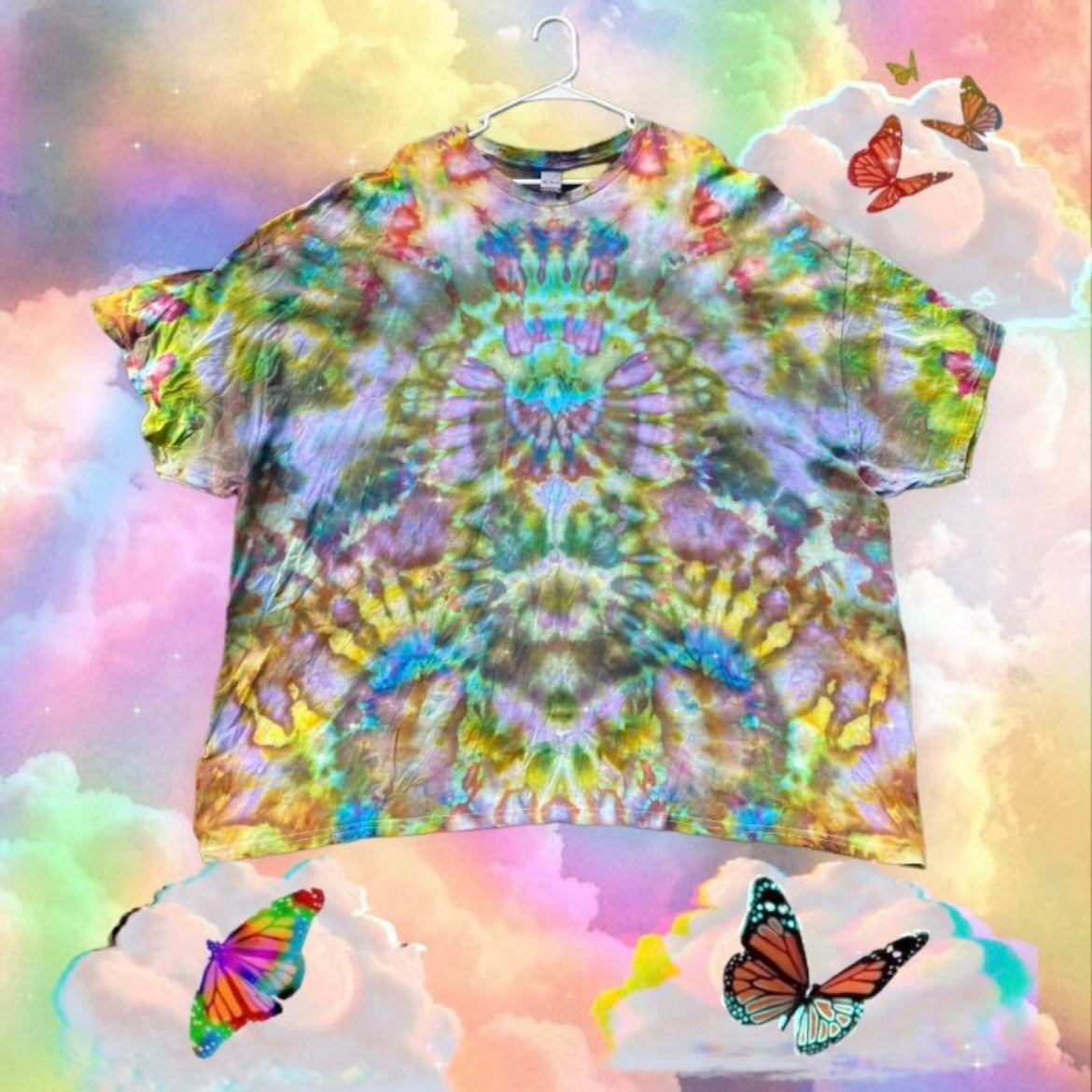 Plus Sizes Unique One-Of-A-Kind Handmade Tie Dye Ice Dye Shirt