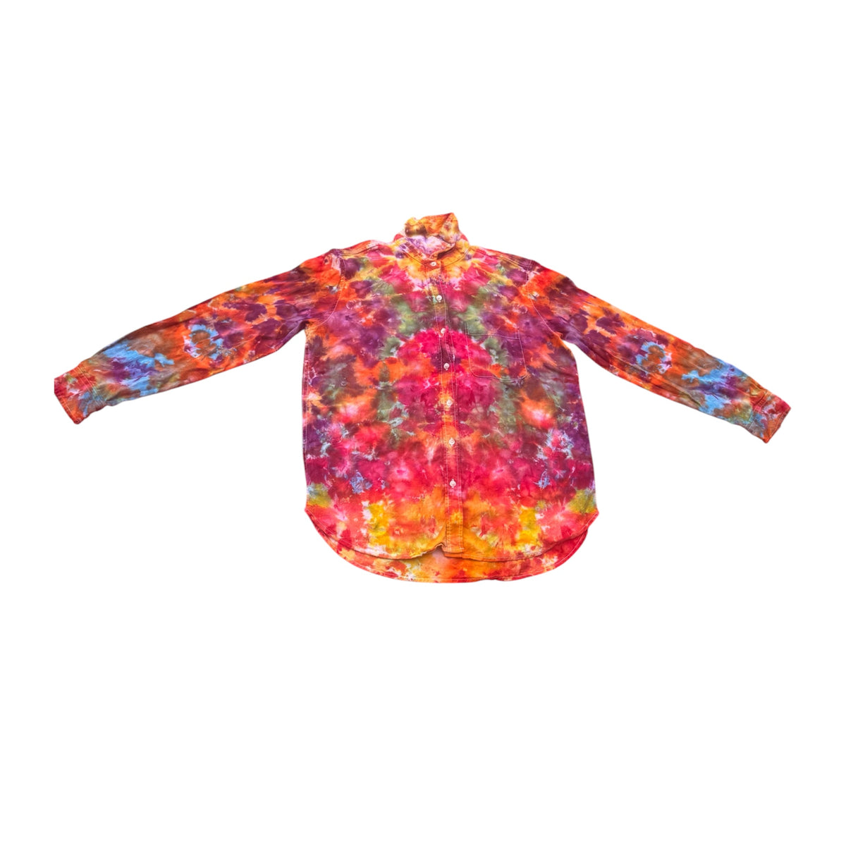 Unique One-of-a-Kind Handmade Ice-Dyed Tie Dye Button-Up Shirts