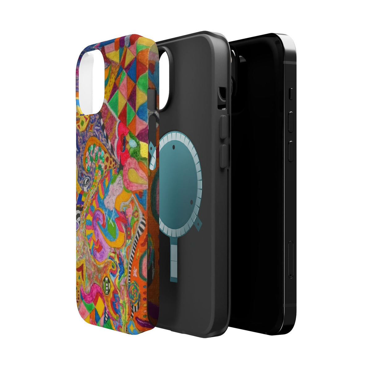 Magnetic Impact-Resistant Phone Case — Colorful Abstract Art Design