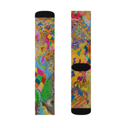 Colorful Abstract Art Sublimation Socks — Vibrant Patterned Crew Socks