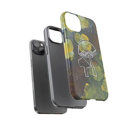 Mushroom Art Tough Phone Case — Botanical Forest Vibes, Protective iPhone Cover