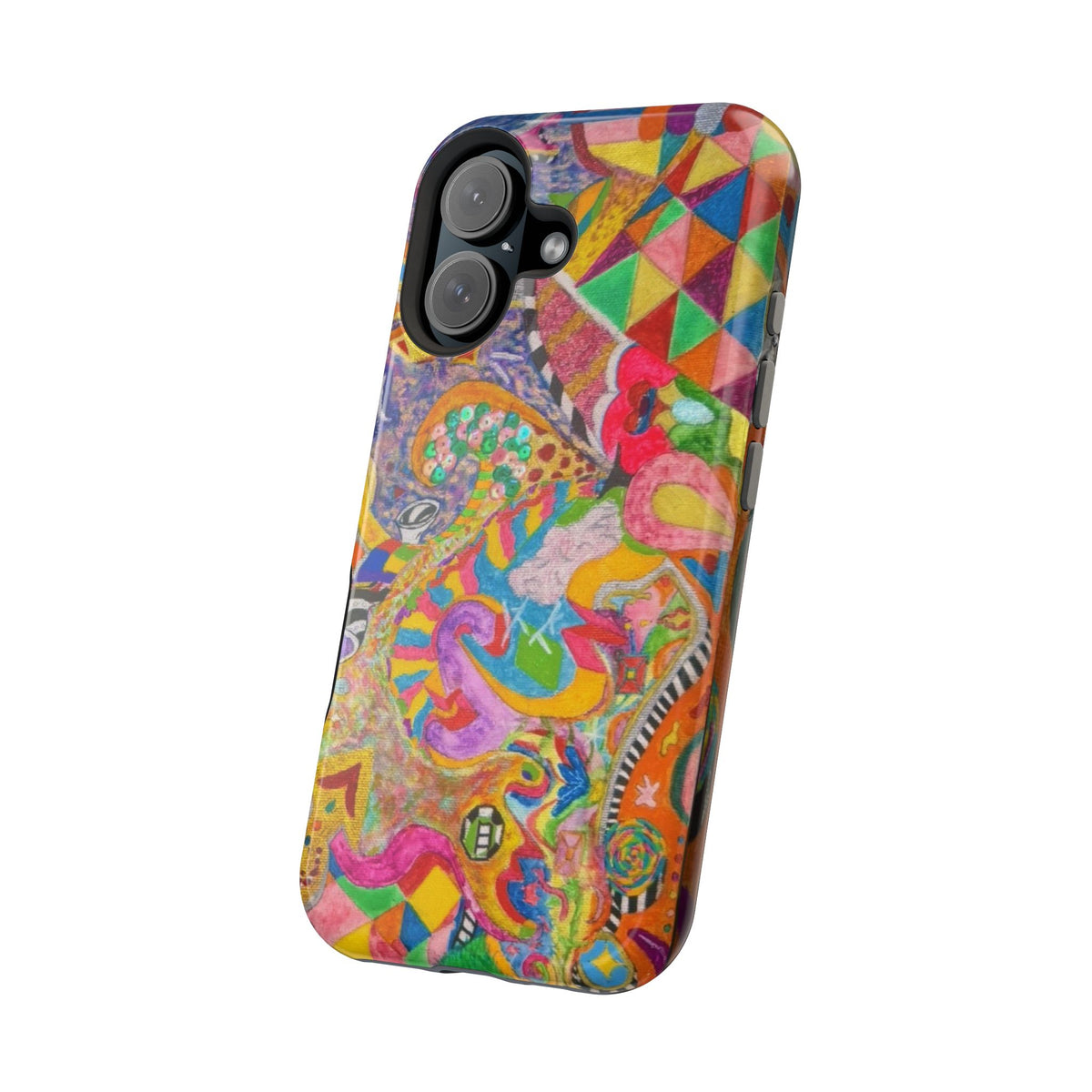 Magnetic Impact-Resistant Phone Case — Colorful Abstract Art Design