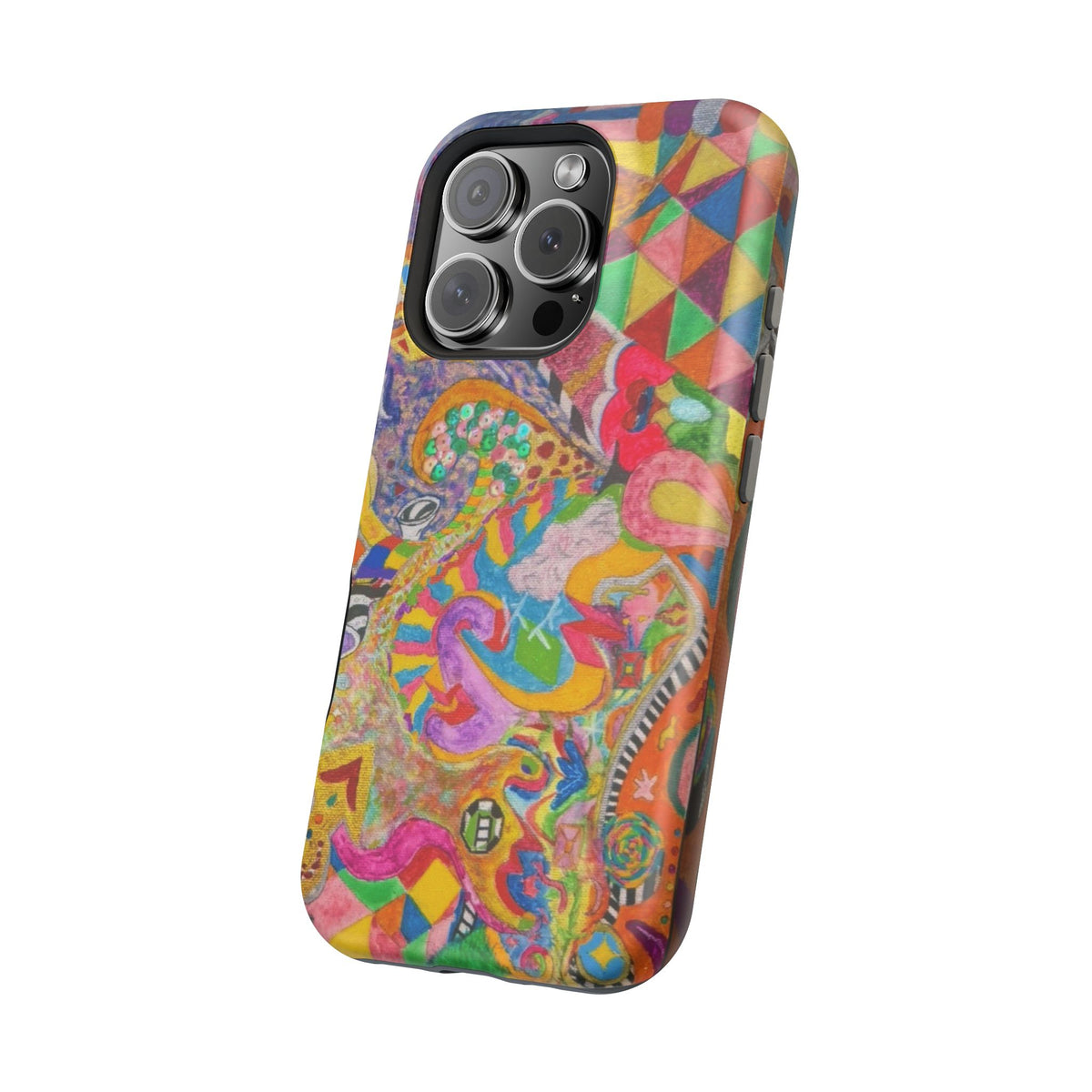 Magnetic Impact-Resistant Phone Case — Colorful Abstract Art Design