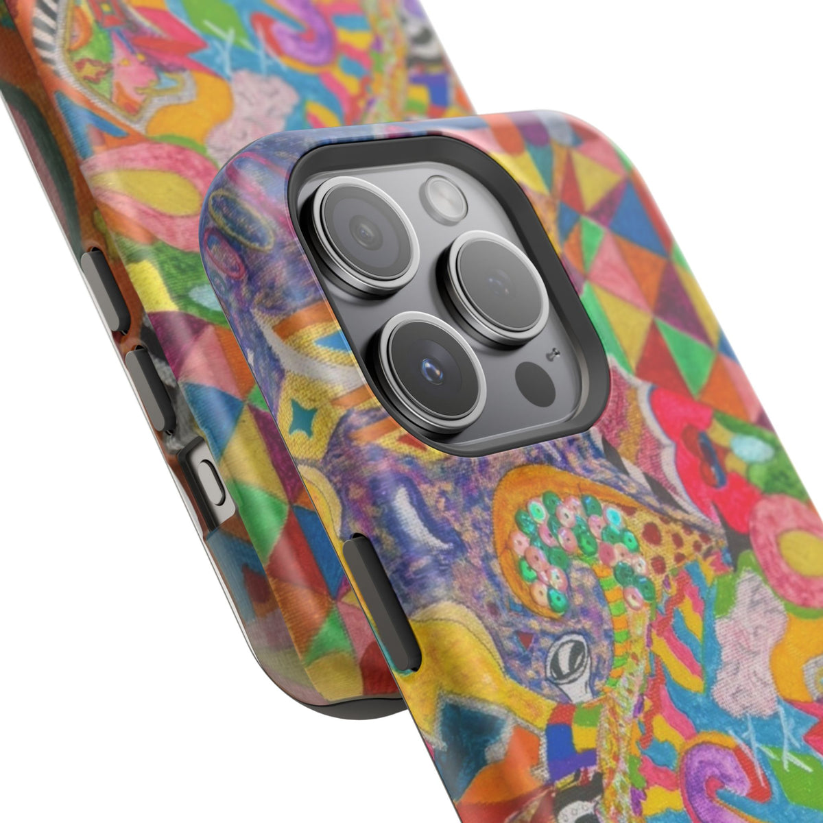 Magnetic Impact-Resistant Phone Case — Colorful Abstract Art Design