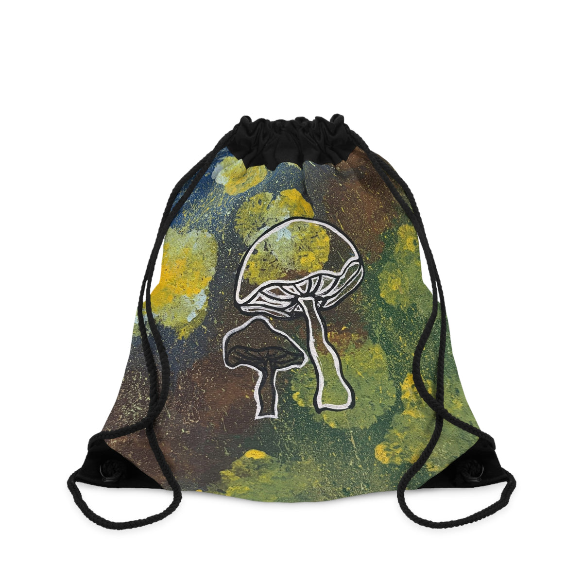Mushroom Art Drawstring Bag - Psychedelic Forest Tote for Nature Lovers
