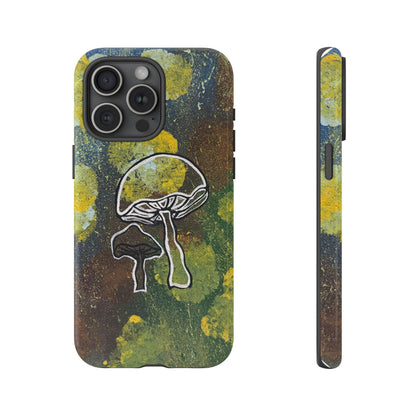 Mushroom Art Tough Phone Case — Botanical Forest Vibes, Protective iPhone Cover
