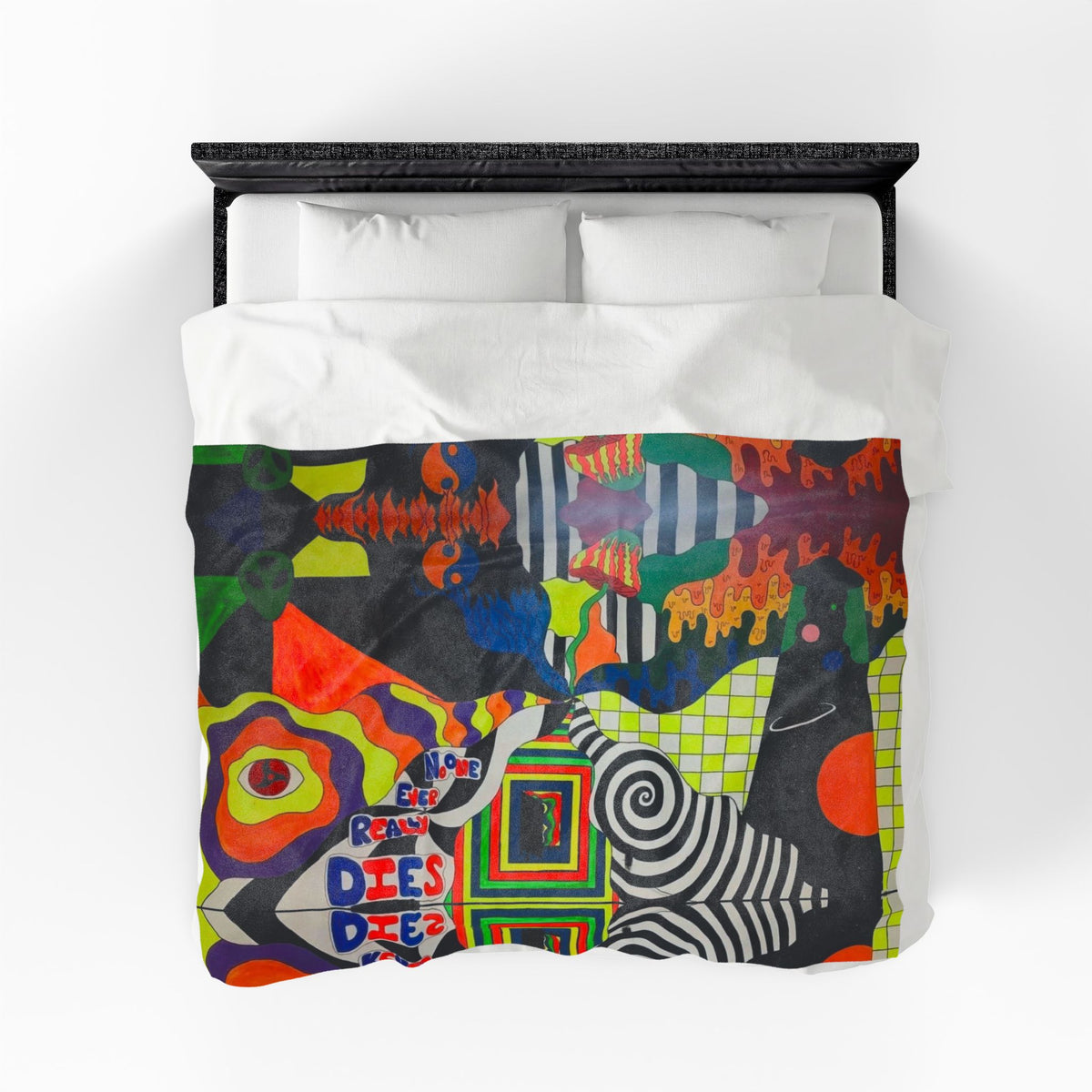 Colorful Psychedelic Art Velveteen Plush Blanket