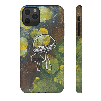 Mushroom Art Tough Phone Case — Botanical Forest Vibes, Protective iPhone Cover