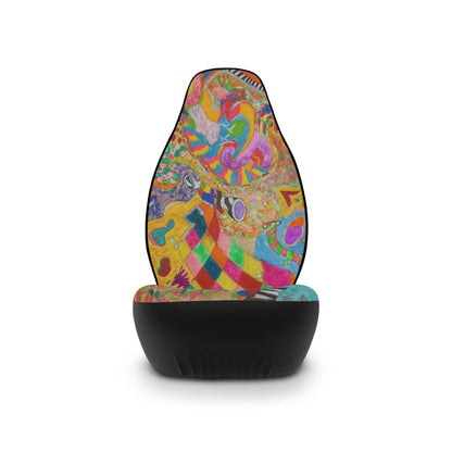 Psychedelic Patchwork Car Seat Covers — Colorful Boho Auto Seat Protectors