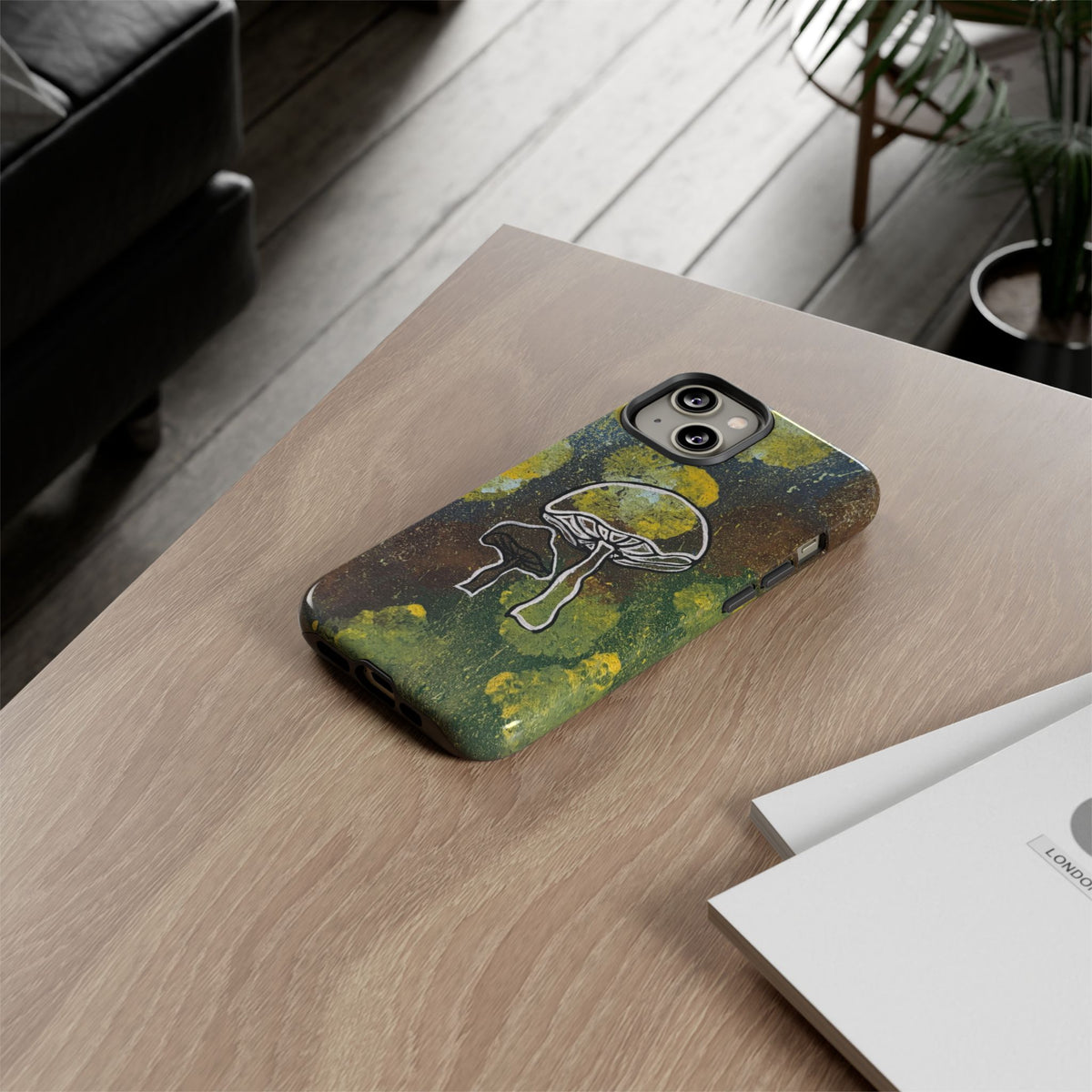 Mushroom Art Tough Phone Case — Botanical Forest Vibes, Protective iPhone Cover