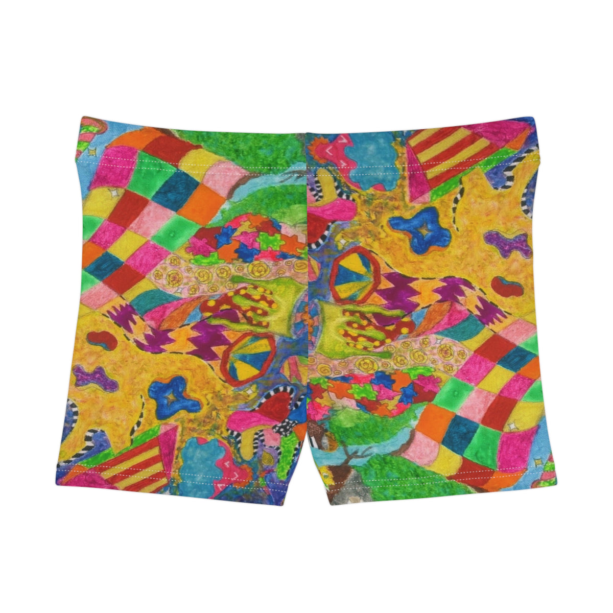 Psychedelic Kaleidoscope Women's Shorts – Vibrant Abstract Festival Print