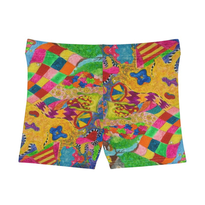 Psychedelic Kaleidoscope Women's Shorts – Vibrant Abstract Festival Print