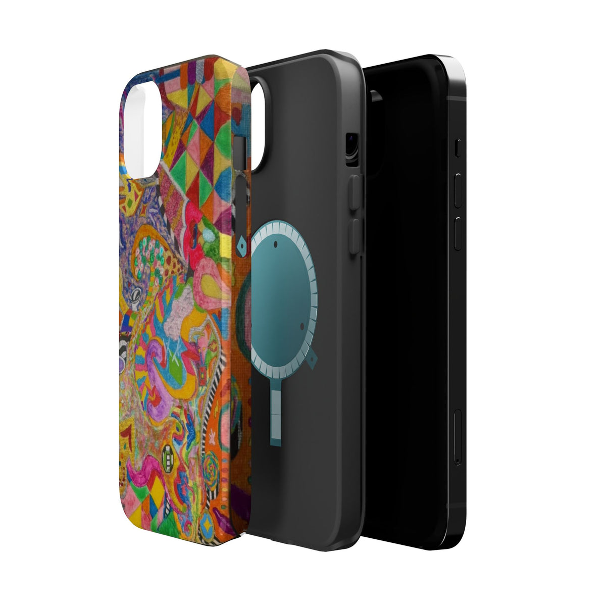 Magnetic Impact-Resistant Phone Case — Colorful Abstract Art Design