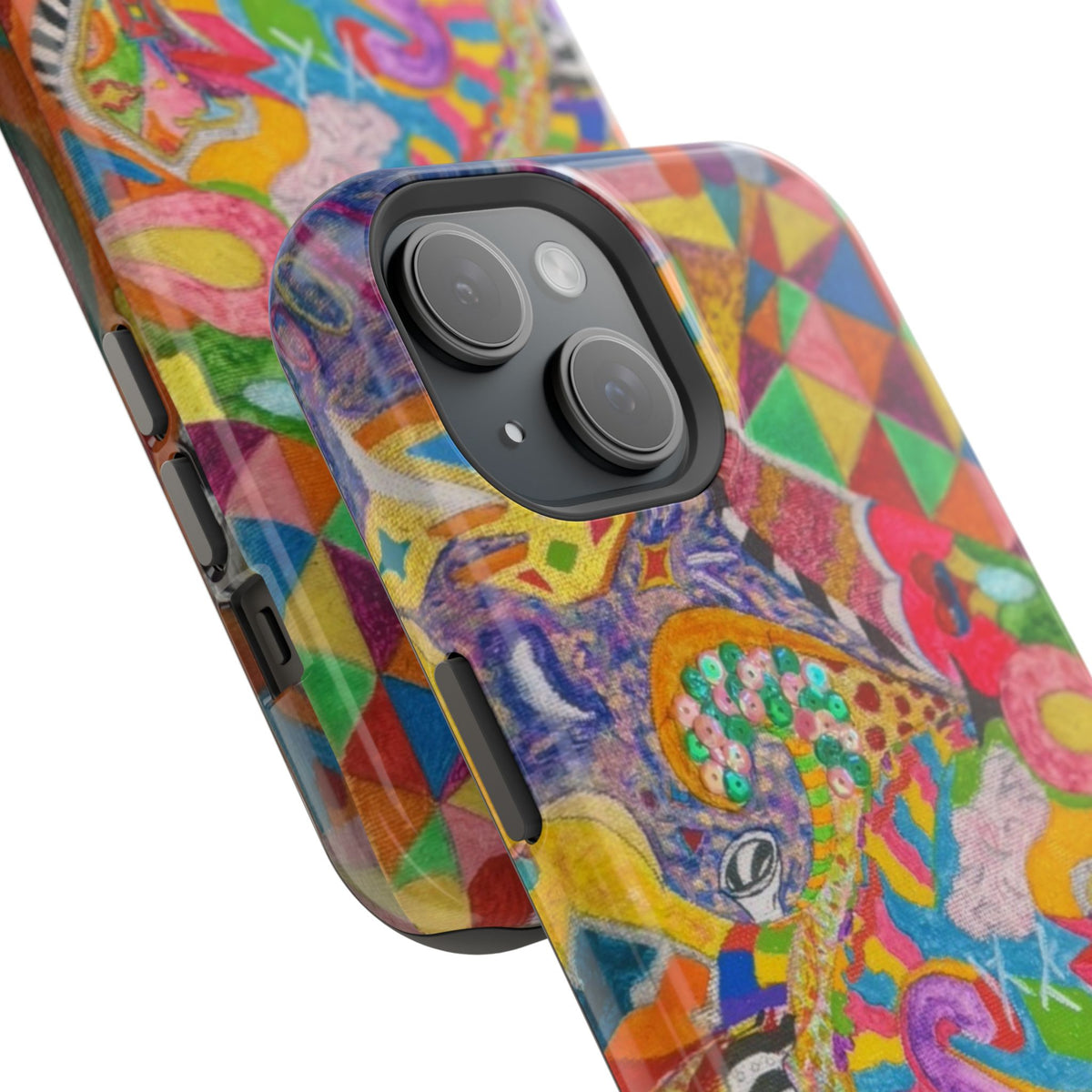 Magnetic Impact-Resistant Phone Case — Colorful Abstract Art Design