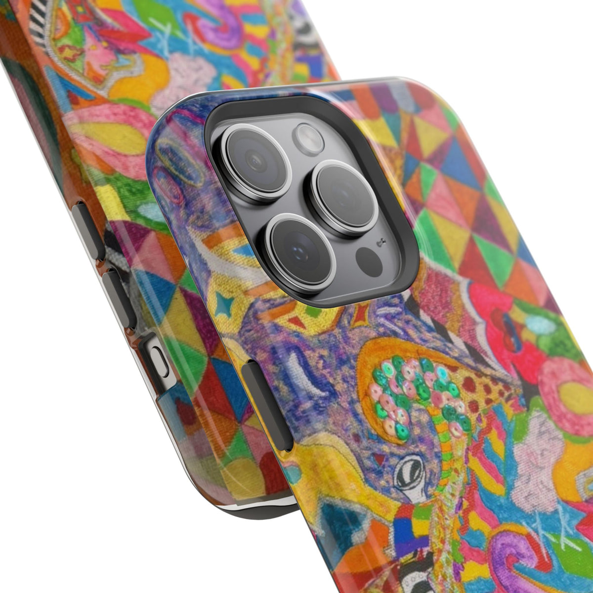 Magnetic Impact-Resistant Phone Case — Colorful Abstract Art Design