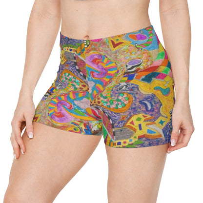 Psychedelic Kaleidoscope Women's Shorts – Vibrant Abstract Festival Print