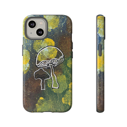 Mushroom Art Tough Phone Case — Botanical Forest Vibes, Protective iPhone Cover