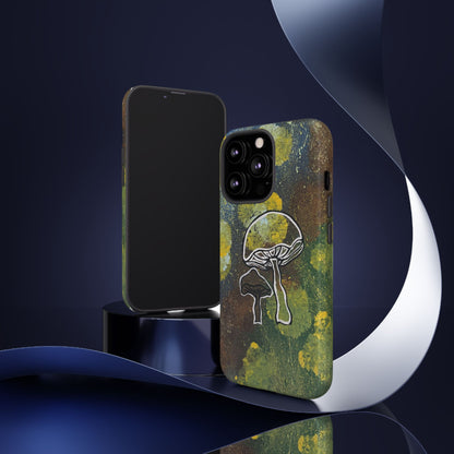 Mushroom Art Tough Phone Case — Botanical Forest Vibes, Protective iPhone Cover