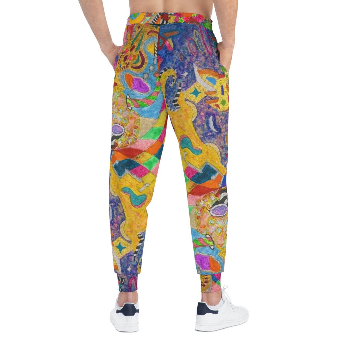 Psychedelic Abstract Joggers — Colorful All-Over-Print Athletic Pants
