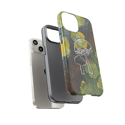 Mushroom Art Tough Phone Case — Botanical Forest Vibes, Protective iPhone Cover