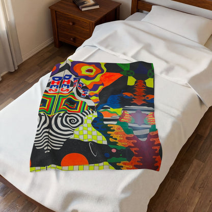 Colorful Psychedelic Art Velveteen Plush Blanket