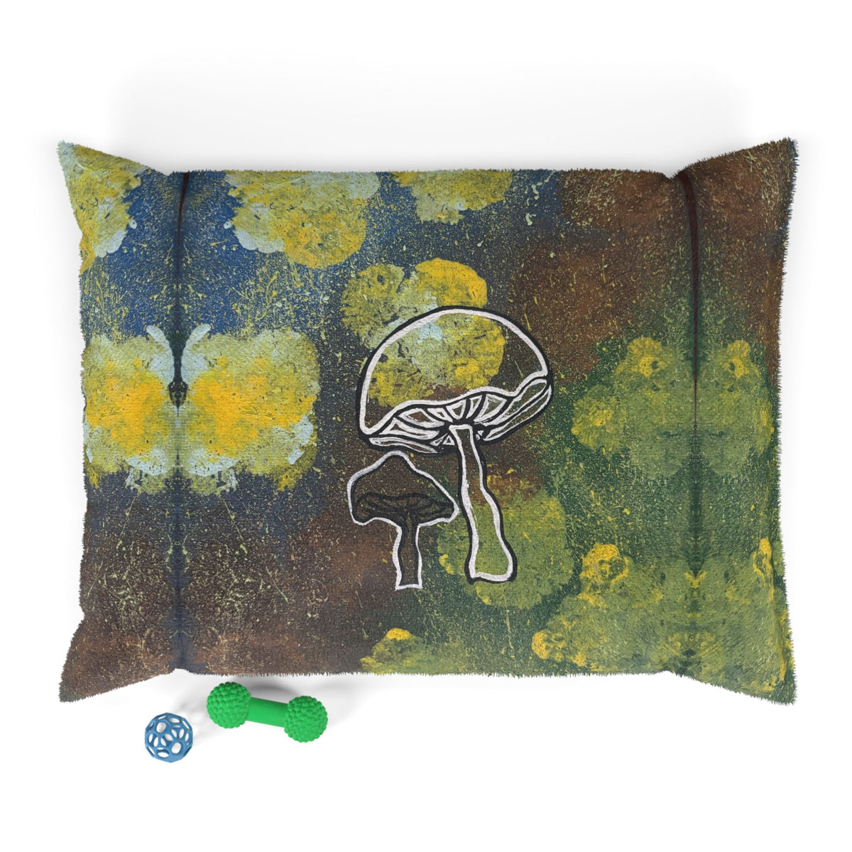 Mossy Mushroom Pet Bed — Boho Nature-Inspired Dog & Cat Cushion