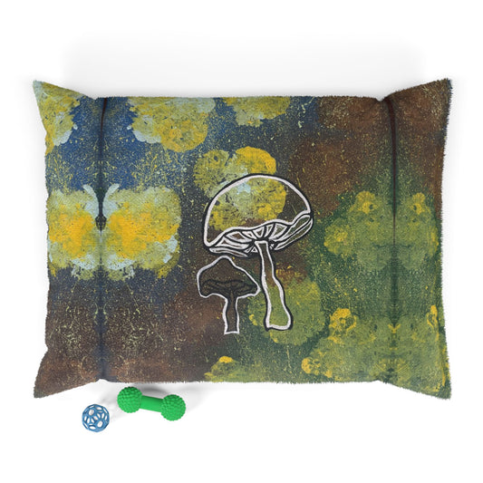Mossy Mushroom Pet Bed — Boho Nature-Inspired Dog & Cat Cushion