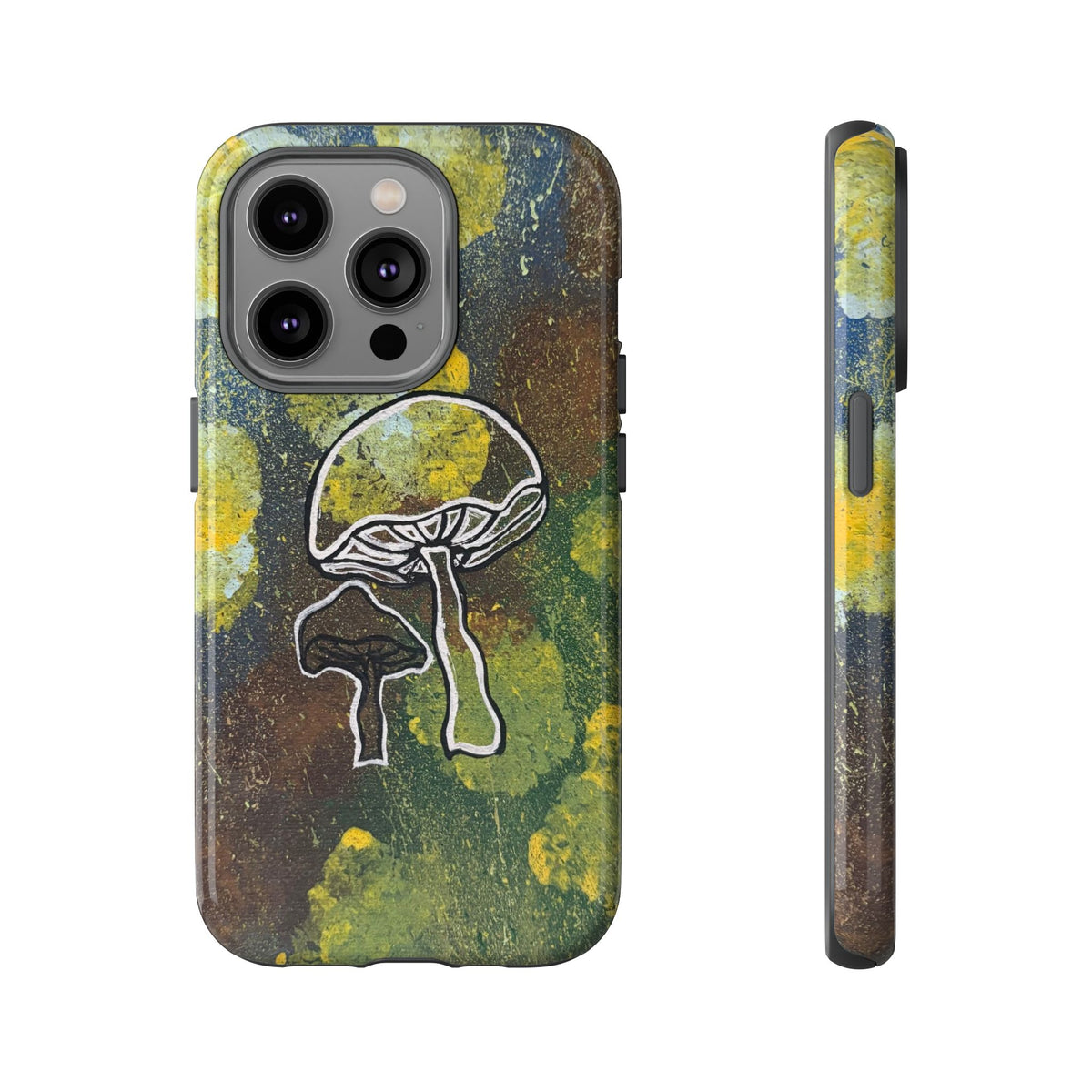 Mushroom Art Tough Phone Case — Botanical Forest Vibes, Protective iPhone Cover