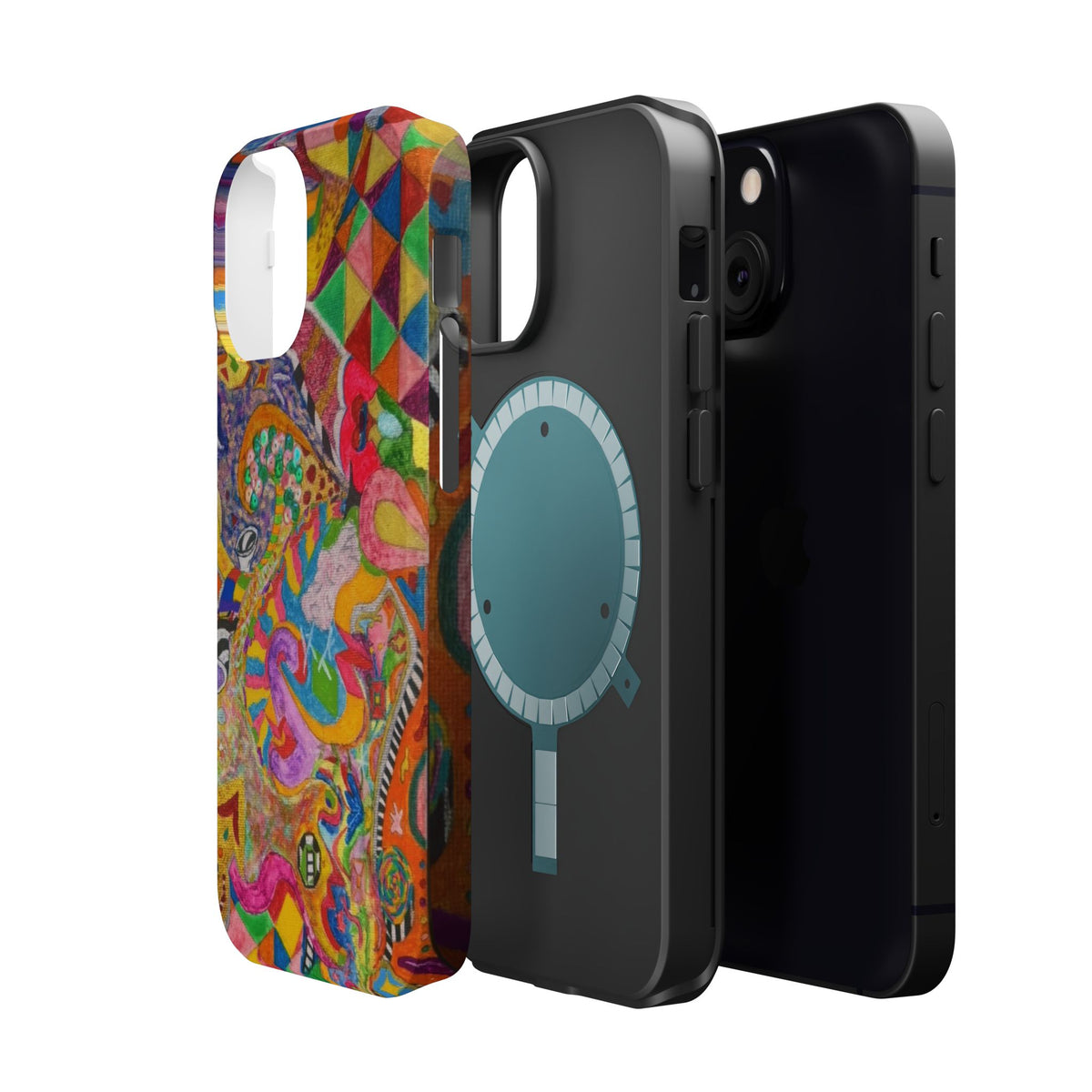 Magnetic Impact-Resistant Phone Case — Colorful Abstract Art Design