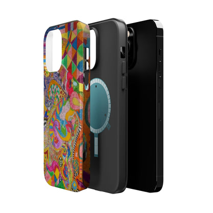 Magnetic Impact-Resistant Phone Case — Colorful Abstract Art Design
