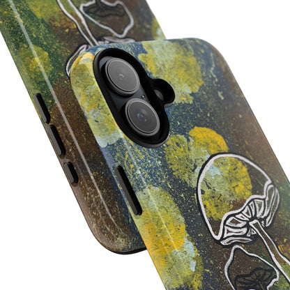 Mushroom Art Tough Phone Case — Botanical Forest Vibes, Protective iPhone Cover