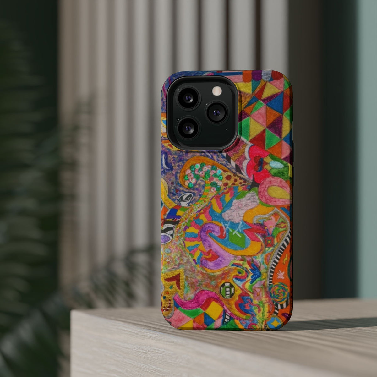 Magnetic Impact-Resistant Phone Case — Colorful Abstract Art Design
