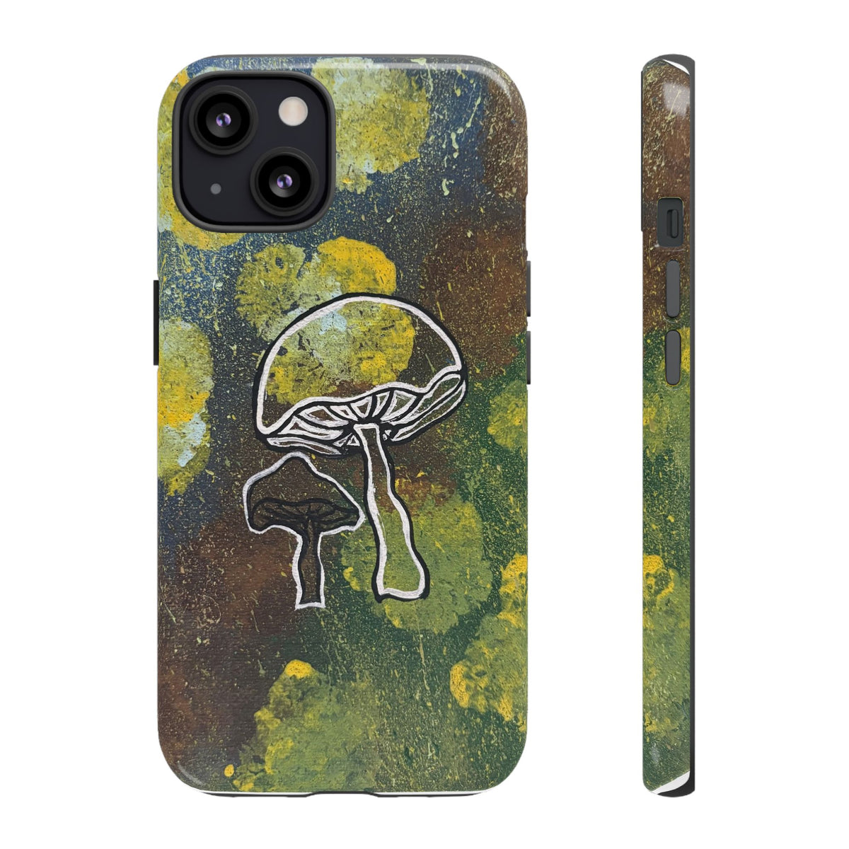 Mushroom Art Tough Phone Case — Botanical Forest Vibes, Protective iPhone Cover