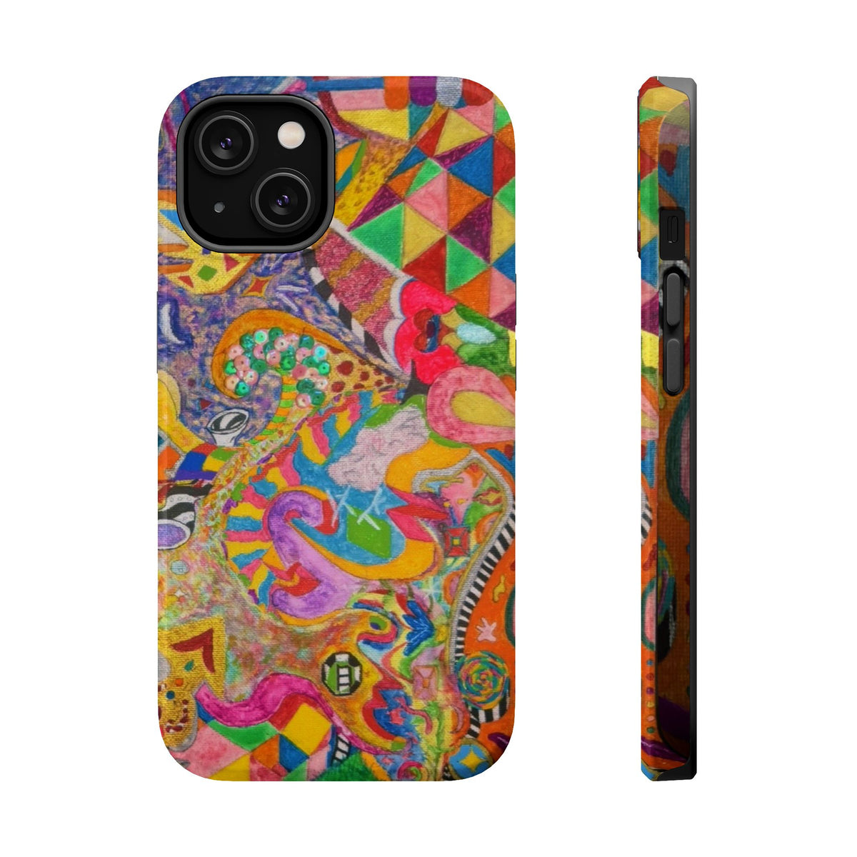 Magnetic Impact-Resistant Phone Case — Colorful Abstract Art Design