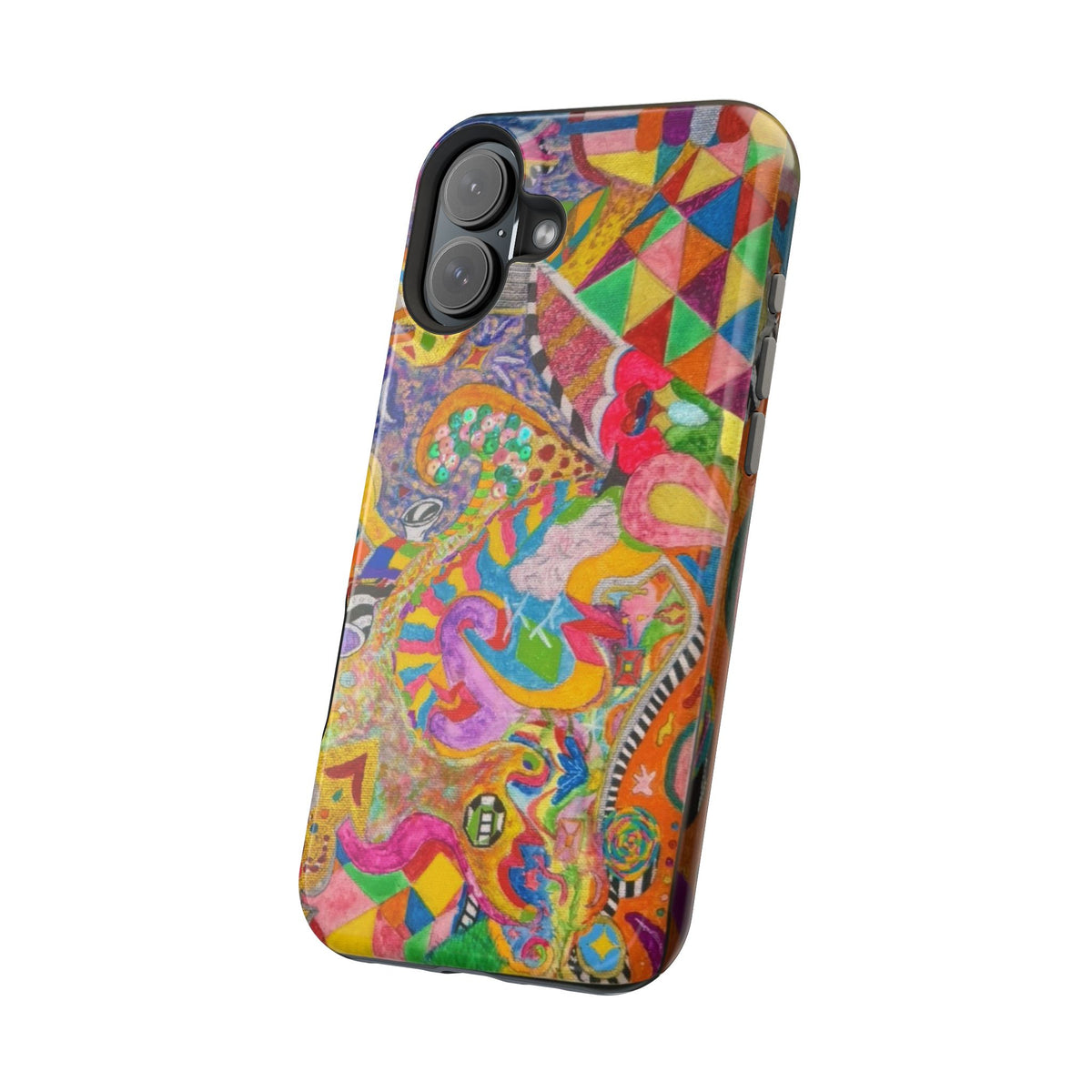 Magnetic Impact-Resistant Phone Case — Colorful Abstract Art Design