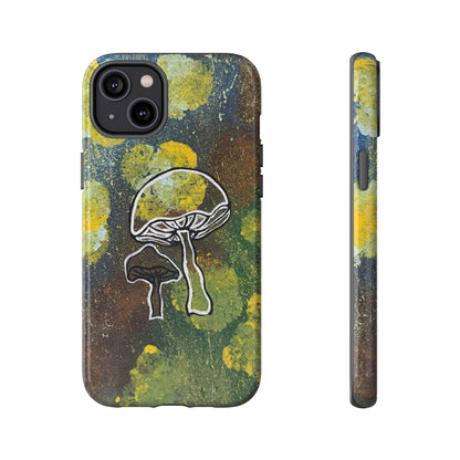 Mushroom Art Tough Phone Case — Botanical Forest Vibes, Protective iPhone Cover