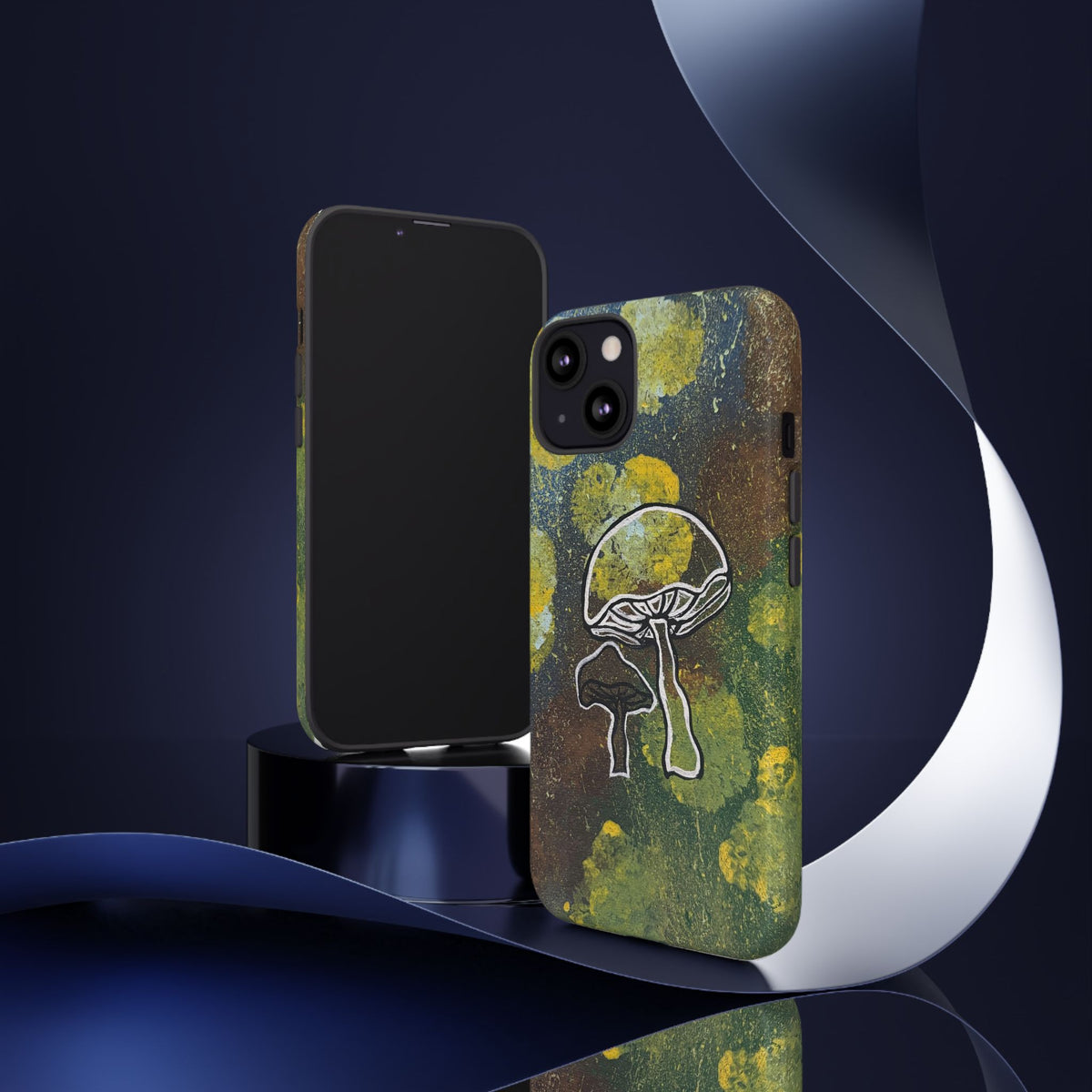 Mushroom Art Tough Phone Case — Botanical Forest Vibes, Protective iPhone Cover