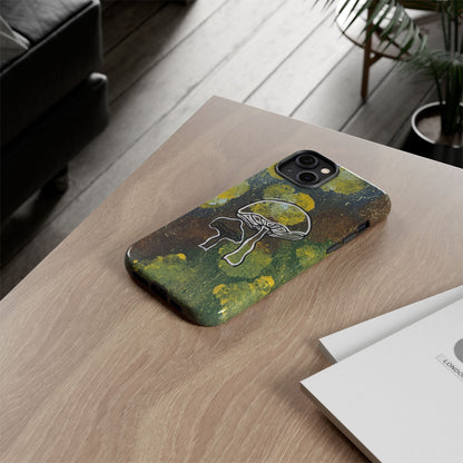 Mushroom Art Tough Phone Case — Botanical Forest Vibes, Protective iPhone Cover