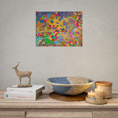 Psychedelic Abstract Art Poster — Colorful Surreal Rolled Poster