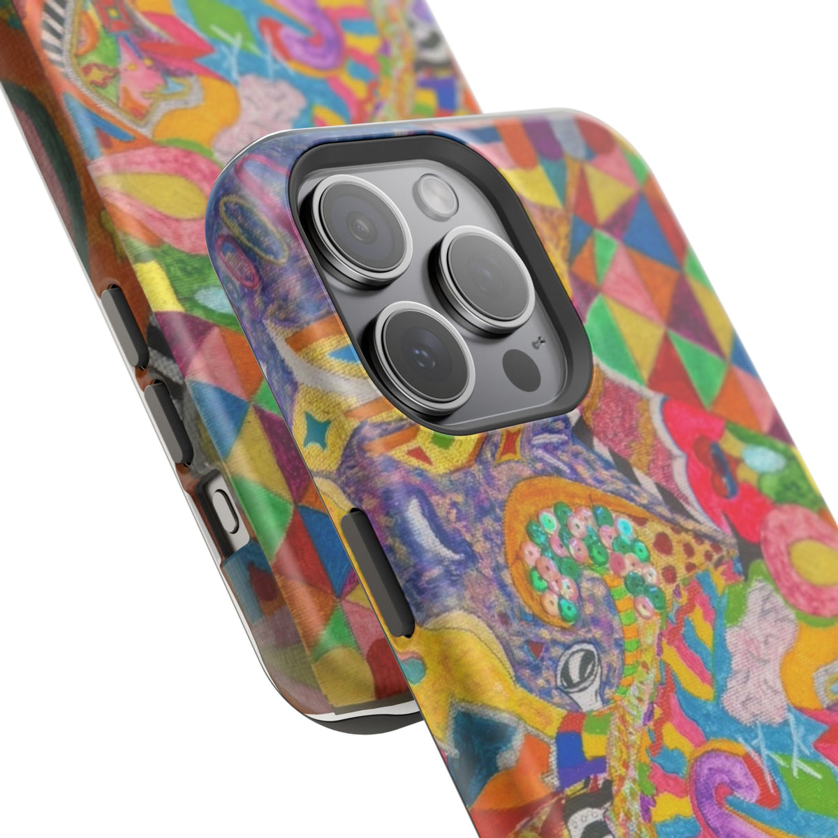 Magnetic Impact-Resistant Phone Case — Colorful Abstract Art Design