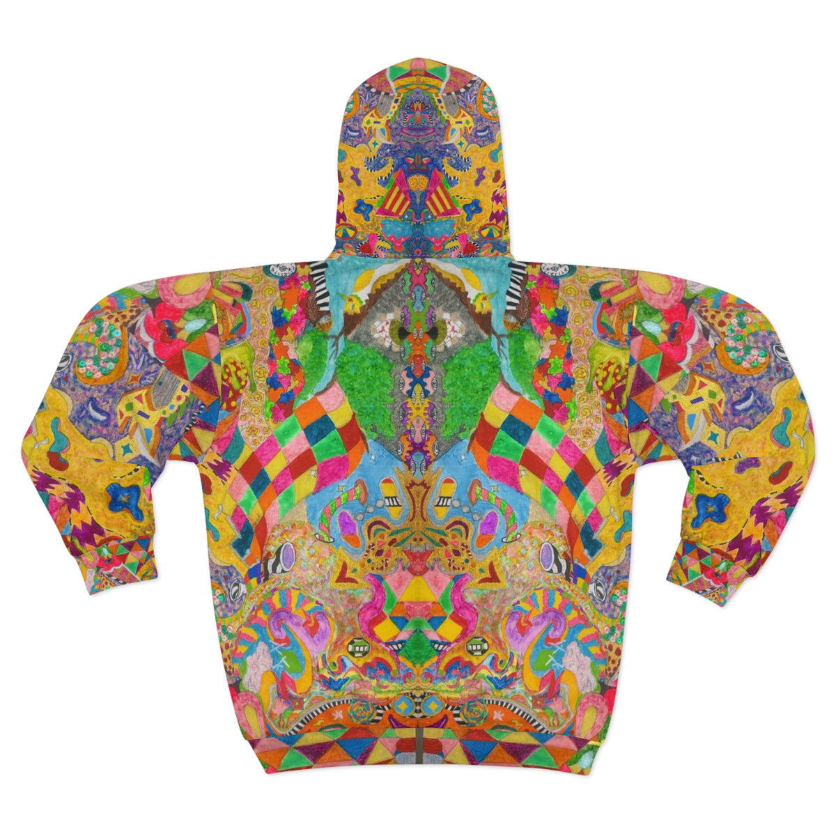 Colorful Psychedelic Paisley Zip Hoodie