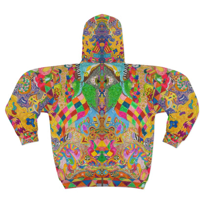 Colorful Psychedelic Paisley Zip Hoodie