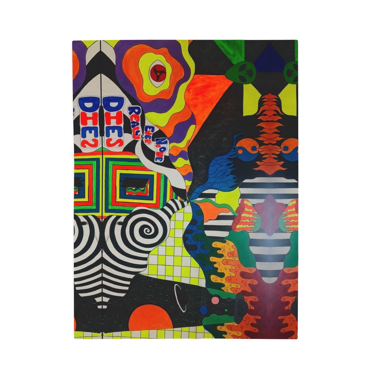 Colorful Psychedelic Art Velveteen Plush Blanket