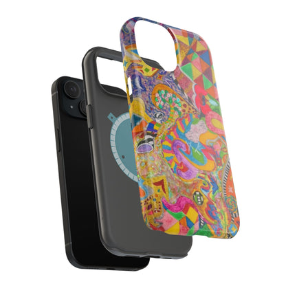 Magnetic Impact-Resistant Phone Case — Colorful Abstract Art Design