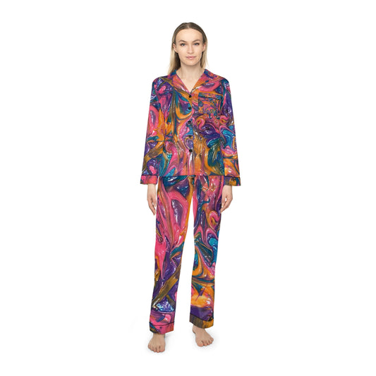 Women's Satin Pajamas (AOP)