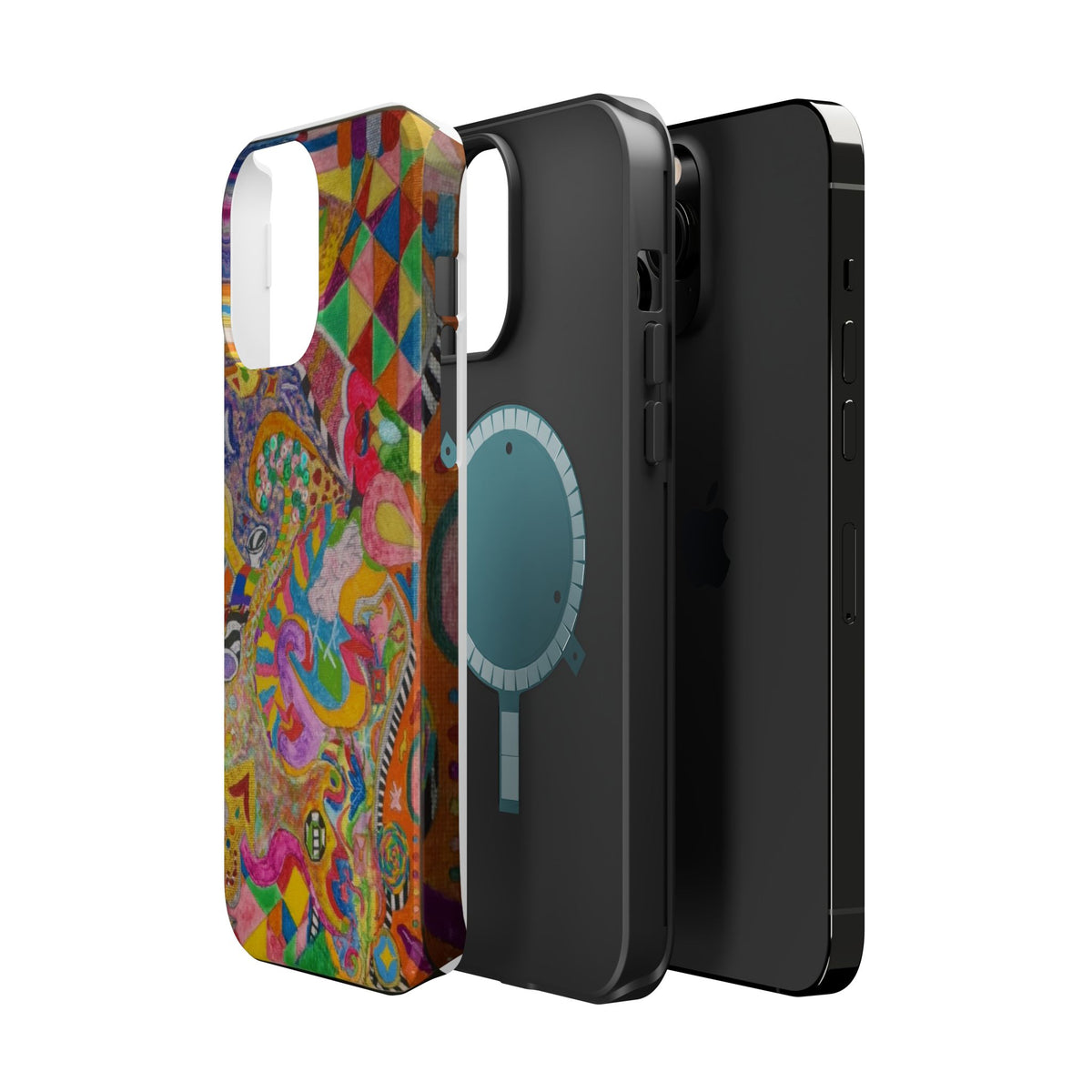 Magnetic Impact-Resistant Phone Case — Colorful Abstract Art Design