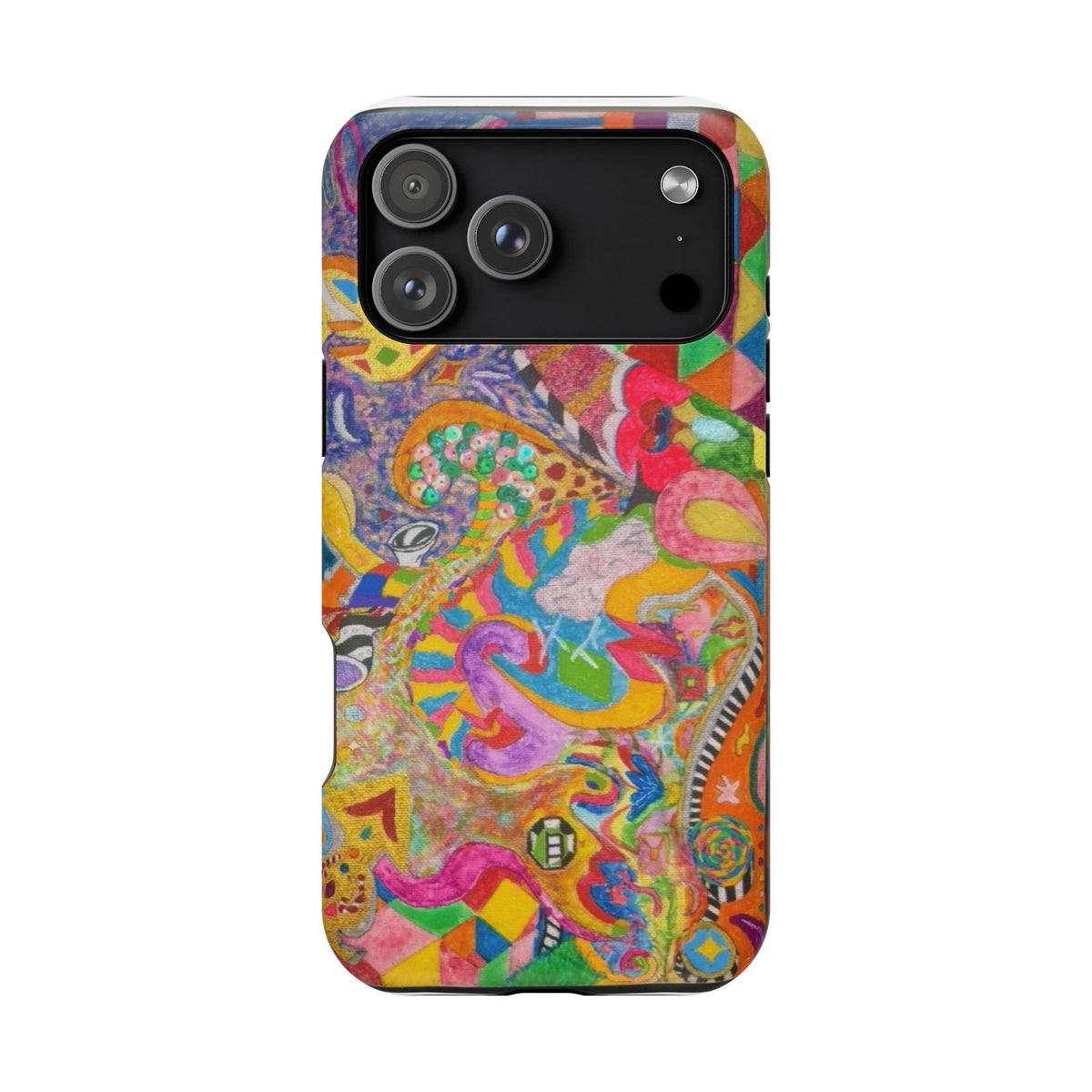 Magnetic Impact-Resistant Phone Case — Colorful Abstract Art Design