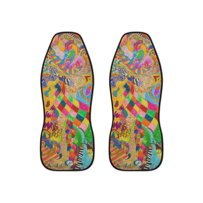 Psychedelic Patchwork Car Seat Covers — Colorful Boho Auto Seat Protectors