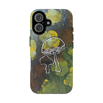 Mushroom Art Tough Phone Case — Botanical Forest Vibes, Protective iPhone Cover
